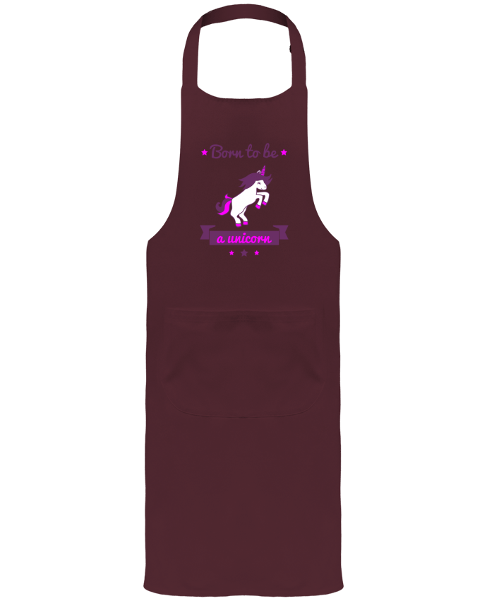 Garden or Sommelier Apron with Pocket Born to be a unicorn by Benichan