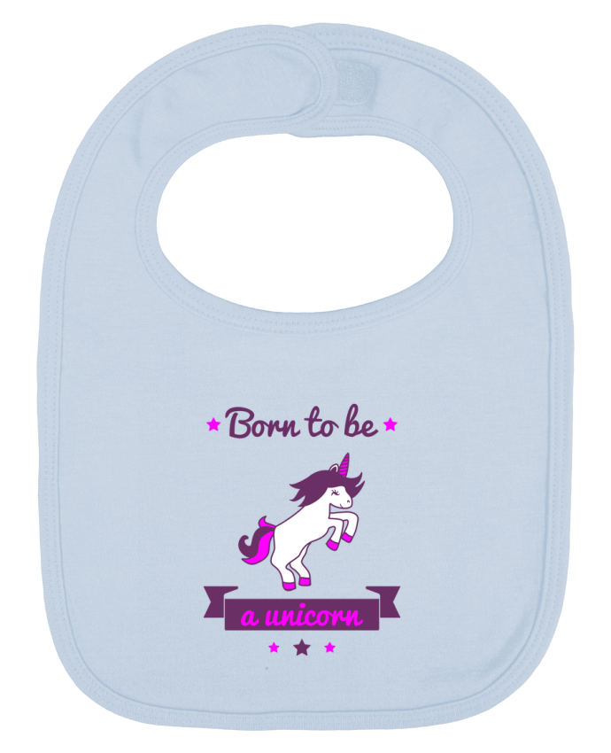 Baby Bib plain and contrast Born to be a unicorn by Benichan