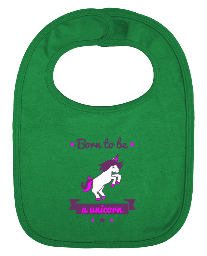 Baby Bib plain and contrast Born to be a unicorn by Benichan