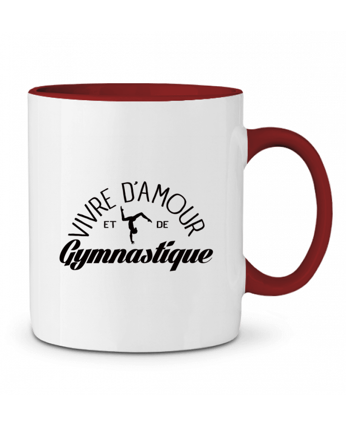 Mug bicolore Vivre d'amour et de Gymnastique Freeyourshirt.com