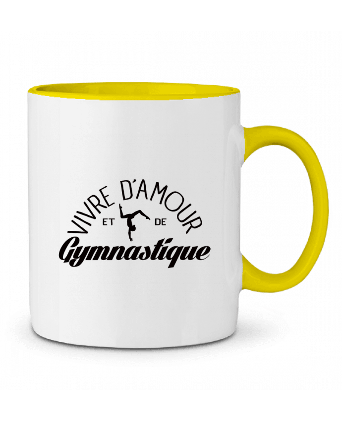 Mug bicolore Vivre d'amour et de Gymnastique Freeyourshirt.com