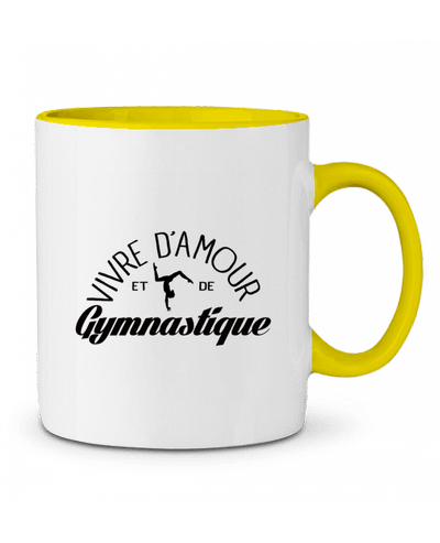 Mug bicolore Vivre d'amour et de Gymnastique Freeyourshirt.com