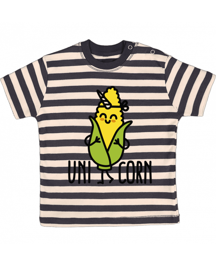 Tee-shirt bébé à rayures Uni Corn par LaundryFactory
