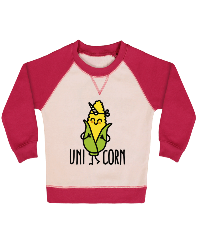 Sweatshirt Baby crew-neck sleeves contrast raglan Uni Corn by LaundryFactory