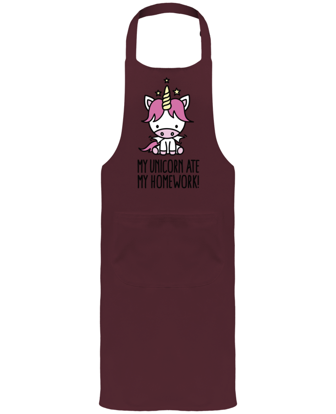 Tablier avec poches My unicorn ate my homework par LaundryFactory