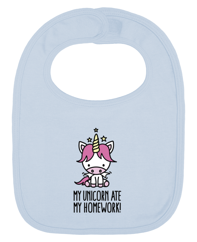 Bavoir bébé uni My unicorn ate my homework par LaundryFactory