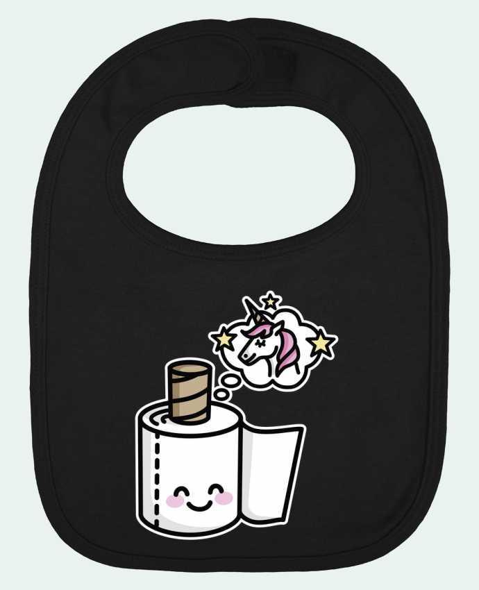 Baby Bib plain and contrast Unicorn Toilet Paper by LaundryFactory