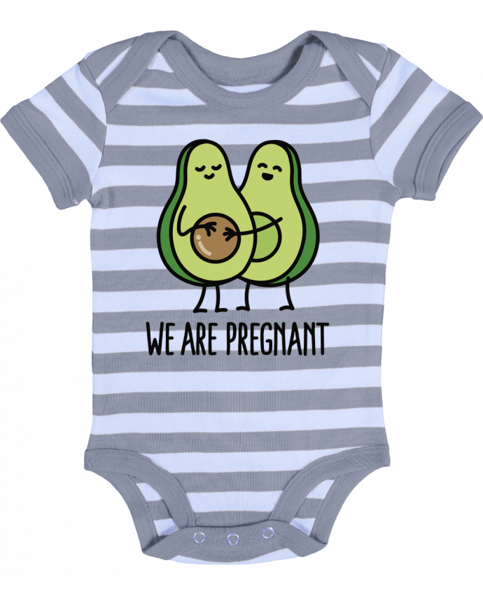 Baby Body striped Avocado we are pregnant - LaundryFactory