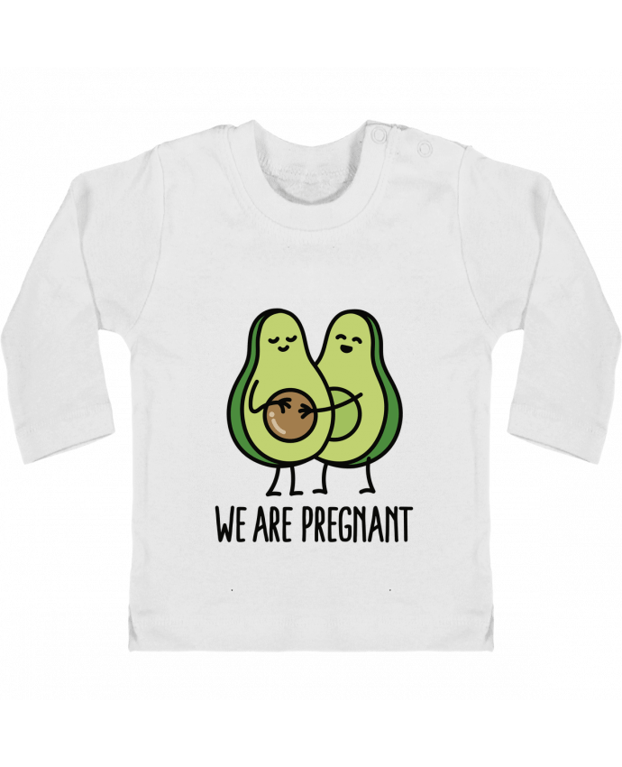 Baby T-shirt with press-studs long sleeve Avocado we are pregnant manches longues du designer LaundryFactory