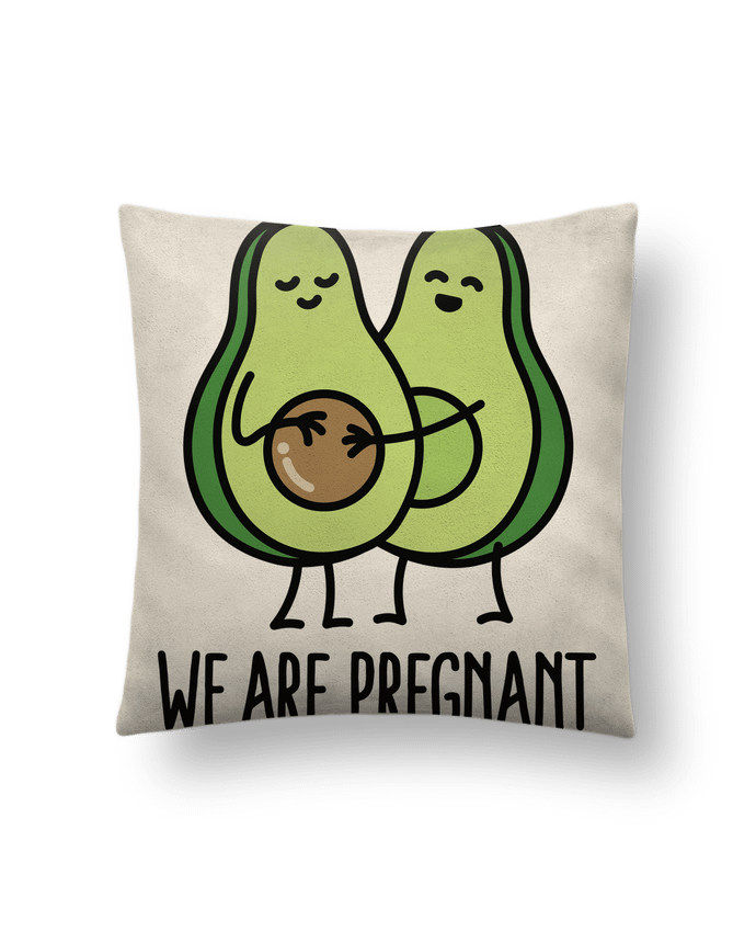 Coussin suédine Avocado we are pregnant par LaundryFactory