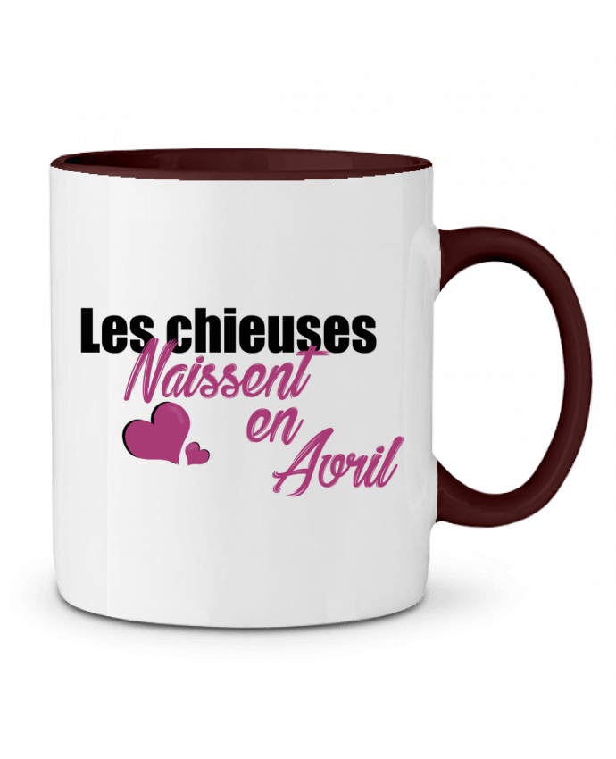 Taza Cerámica Bicolor Les chieuses naissent en Avril tunetoo