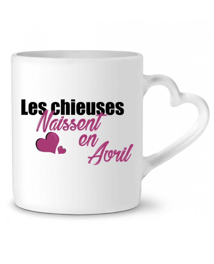 Mug Heart Les chieuses naissent en Avril by tunetoo