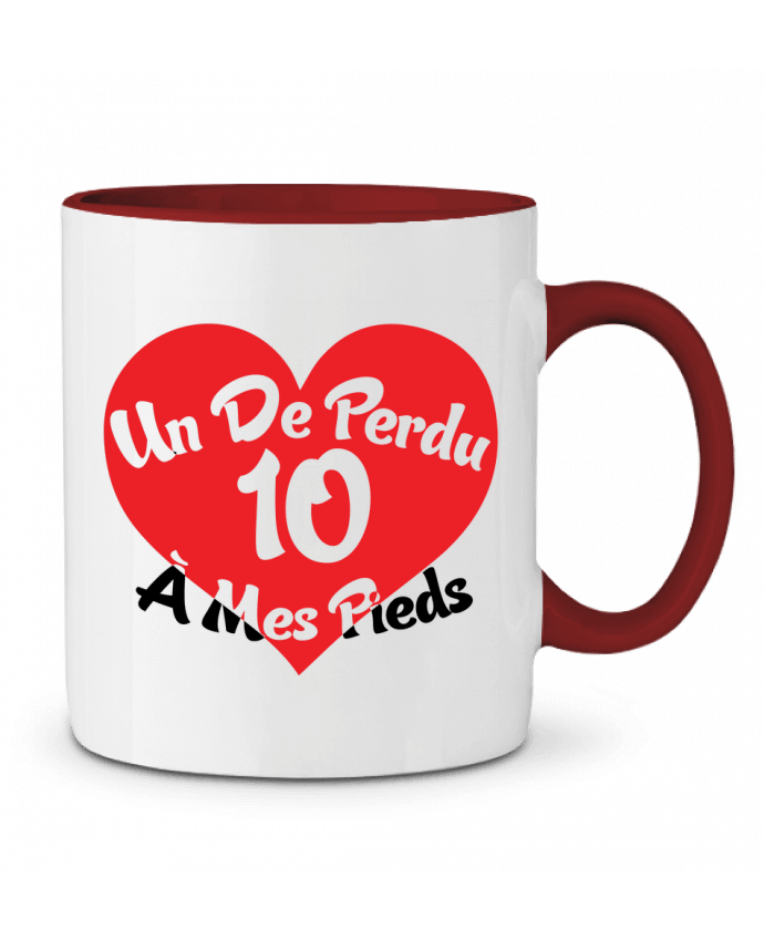 Mug bicolore Un de perdu et 10 à mes pieds tunetoo