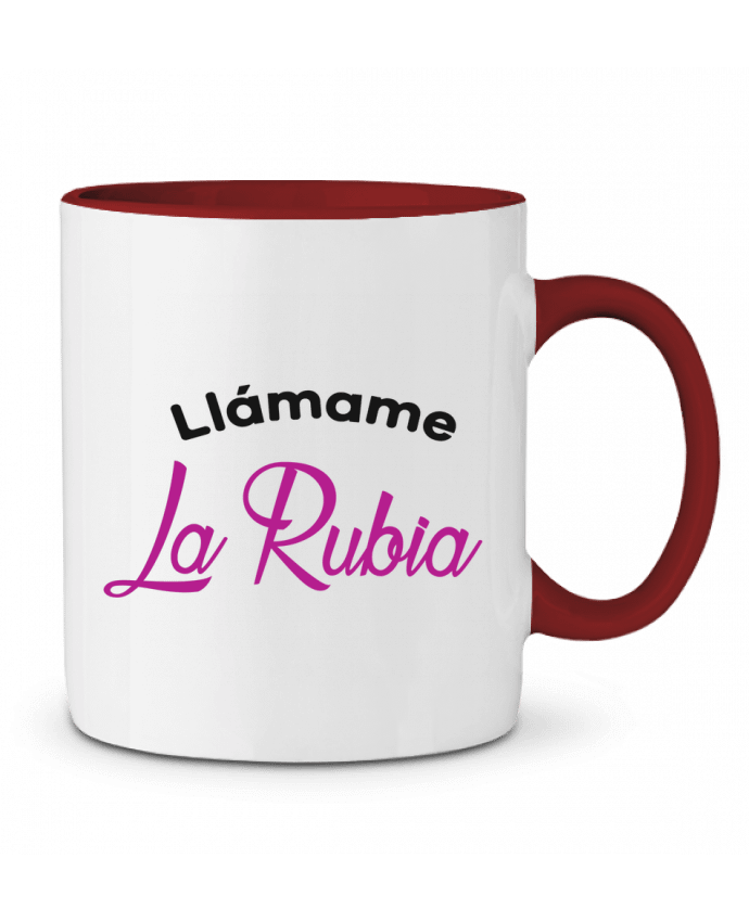 Taza Cerámica Bicolor Llámame La Rubia tunetoo