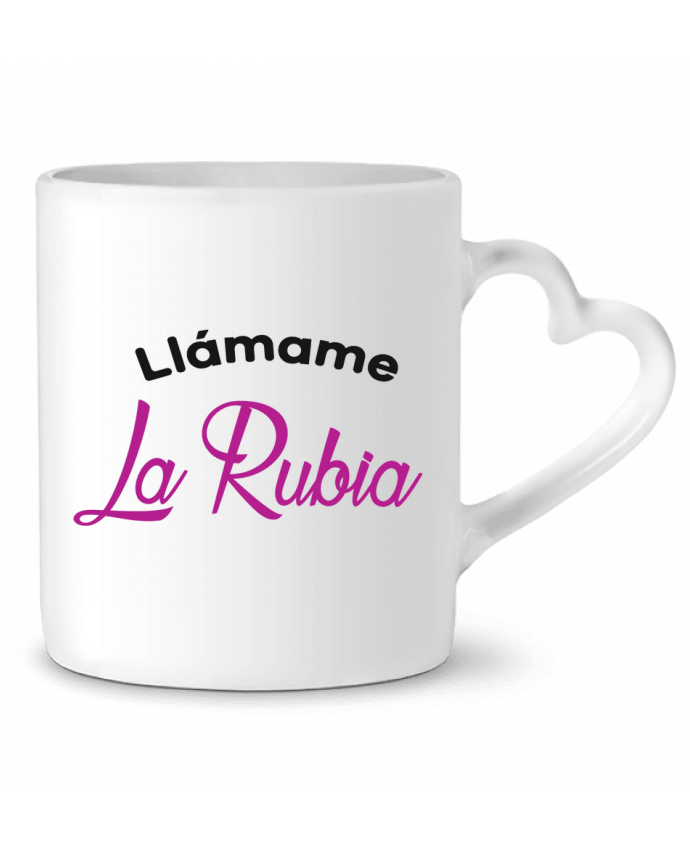 Mug coeur Llámame La Rubia par tunetoo