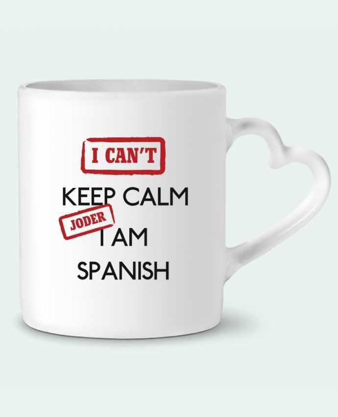 Mug coeur I can't keep calm jorder I am spanish par tunetoo