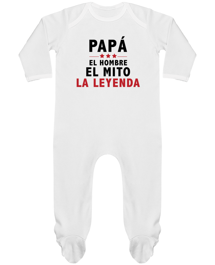 Baby Sleeper long sleeves Contrast PAPÁ : EL HOMBRE EL MITO LA LEYENDA by tunetoo