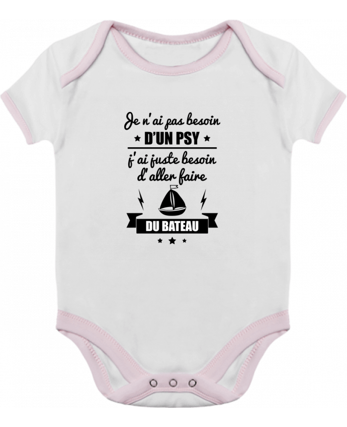 Body bébé manches contrastées Je n'ai pas besoin d'un psy, j'ai juste besoin d'aller faire du ba