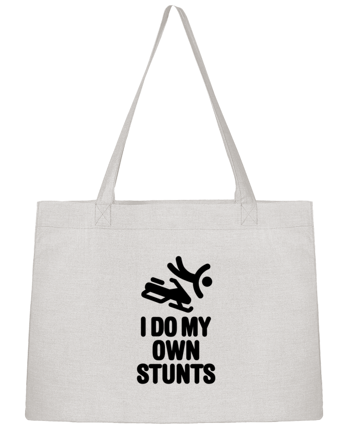 Shopping tote bag Stanley Stella I DO MY OWN STUNTS SNOW Black by LaundryFactory