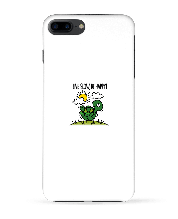 Coque iPhone 7 + LIVE SLOW BE HAPPY par LaundryFactory