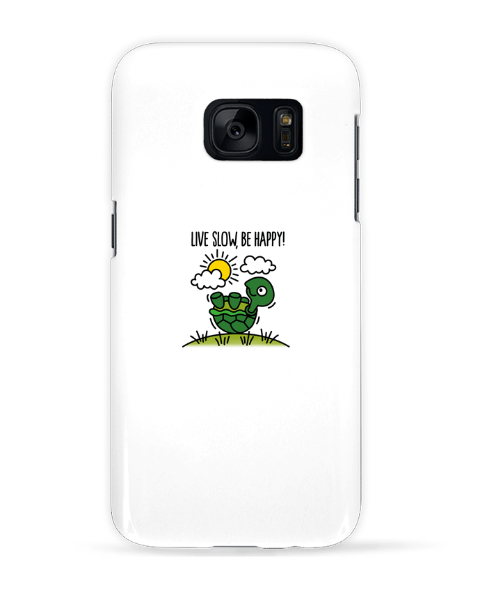 Coque 3D Samsung Galaxy S7  LIVE SLOW BE HAPPY par LaundryFactory