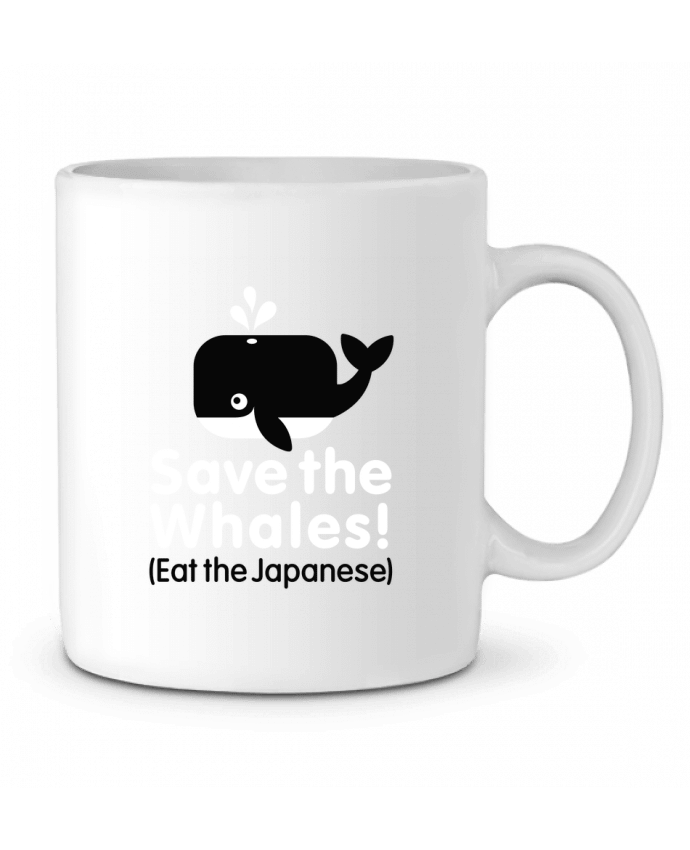 Ceramic Mug SAVE THE WHALES EAT THE JAPANESE by LaundryFactory