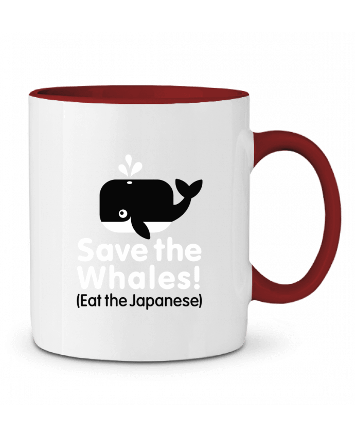 Mug bicolore SAVE THE WHALES EAT THE JAPANESE LaundryFactory
