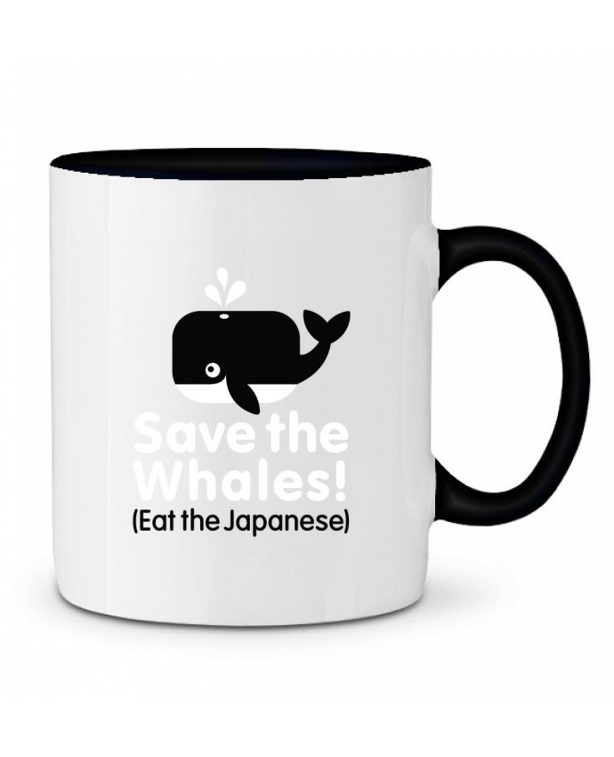Taza Cerámica Bicolor SAVE THE WHALES EAT THE JAPANESE LaundryFactory
