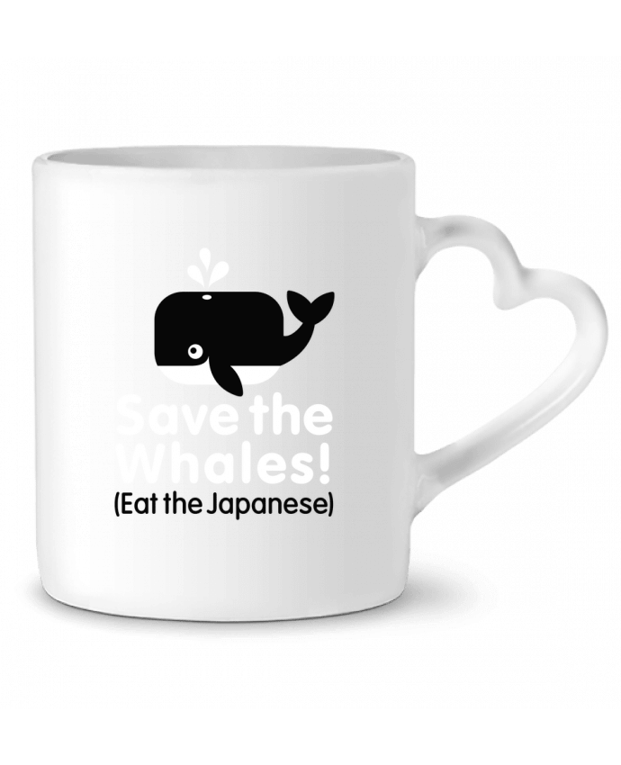 Taza Corazón SAVE THE WHALES EAT THE JAPANESE por LaundryFactory