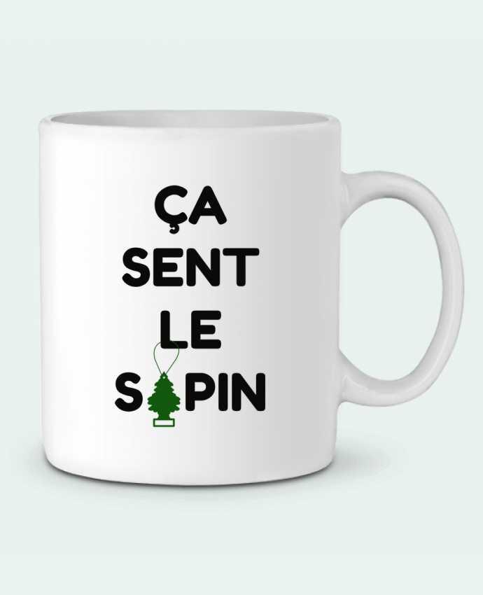 Ceramic Mug ÇA SENT LE SAPIN by tunetoo