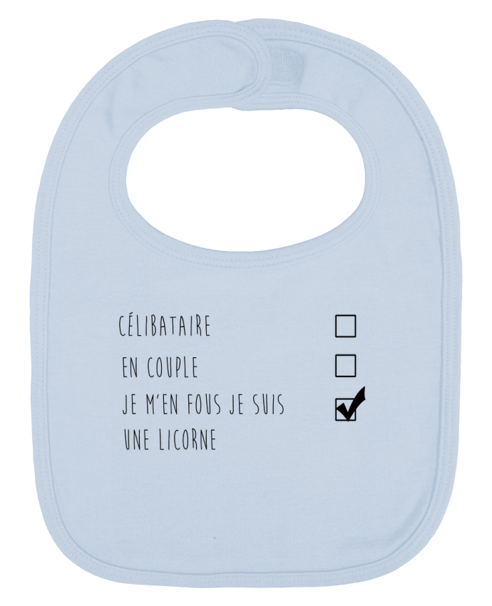 Bavoir bébé uni je m'en fou je suis une licorne par DesignMe