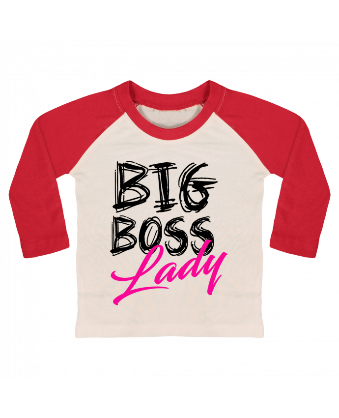 Tee-shirt Bébé Baseball ML big boss lady par DesignMe