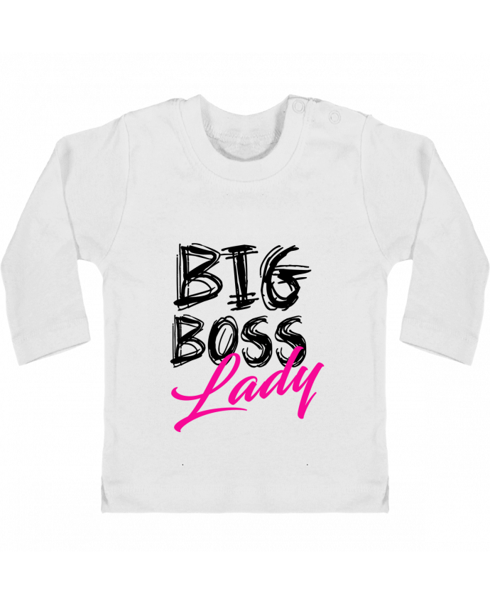 Baby T-shirt with press-studs long sleeve big boss lady manches longues du designer DesignMe