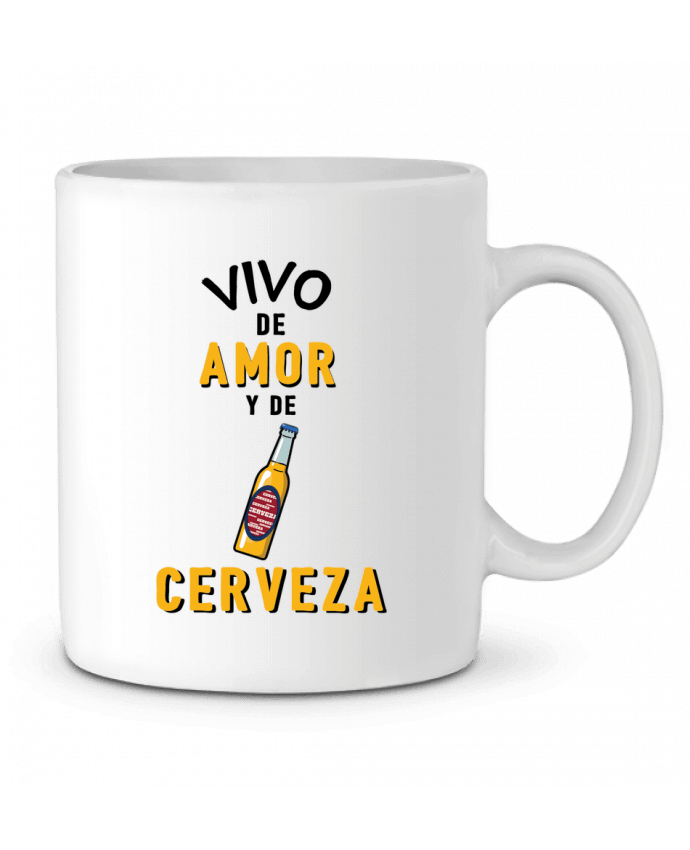 Ceramic Mug Vivo de amor y de cerveza by tunetoo
