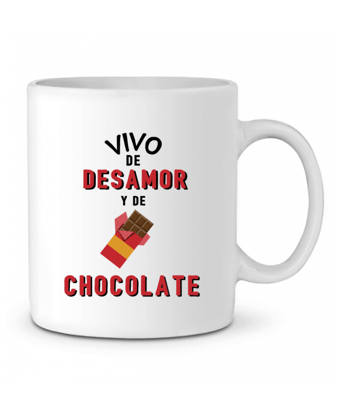 Ceramic Mug Vivo de desamor y de chocolate by tunetoo