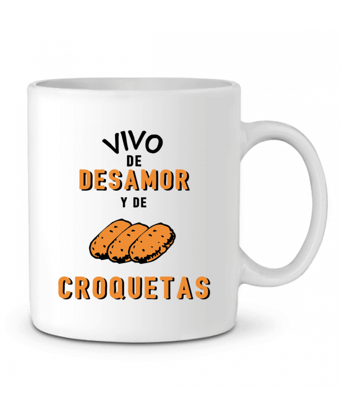 Ceramic Mug Vivo de desamor y de croquetas by tunetoo