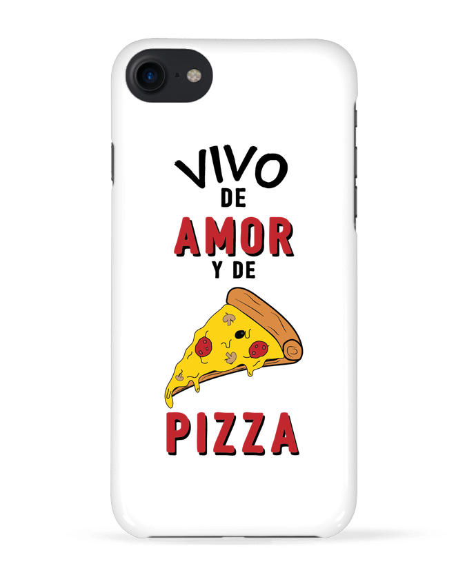 Case 3D iPhone 7 Vivo de amor y de pizza de tunetoo