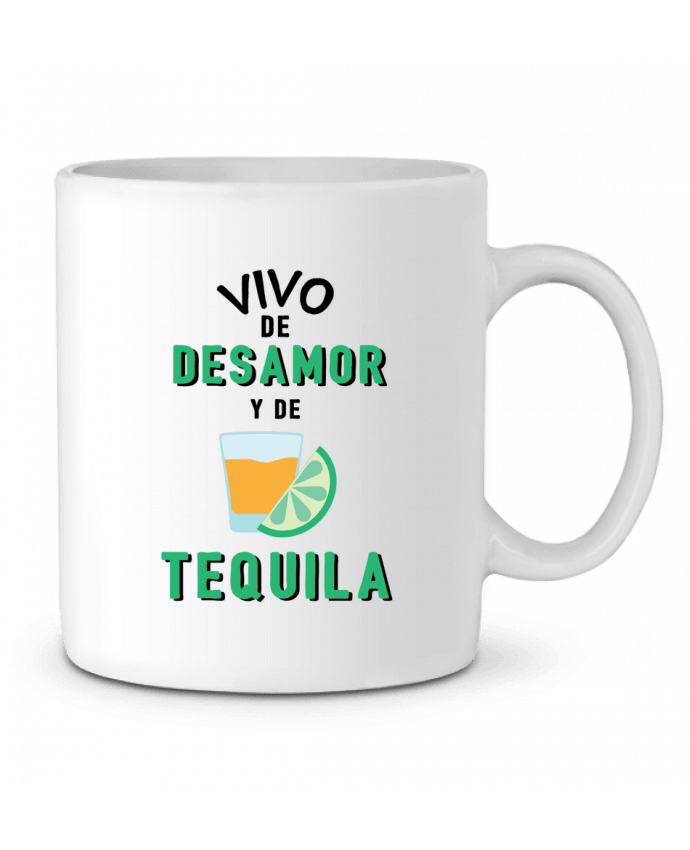 Mug  Vivo de desamor y de tequila par tunetoo