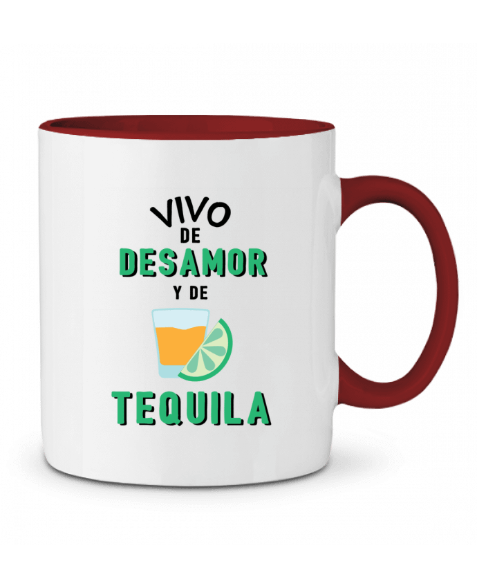 Mug bicolore Vivo de desamor y de tequila tunetoo