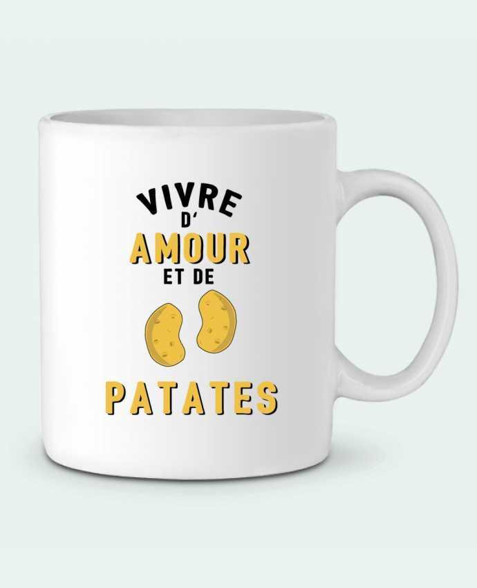 Ceramic Mug Vivre d'amour et de patates by tunetoo