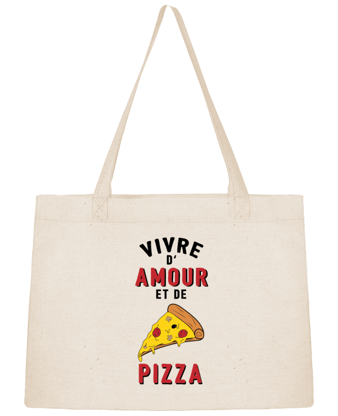 Sac Shopping Vivre d'amour et de pizza par tunetoo