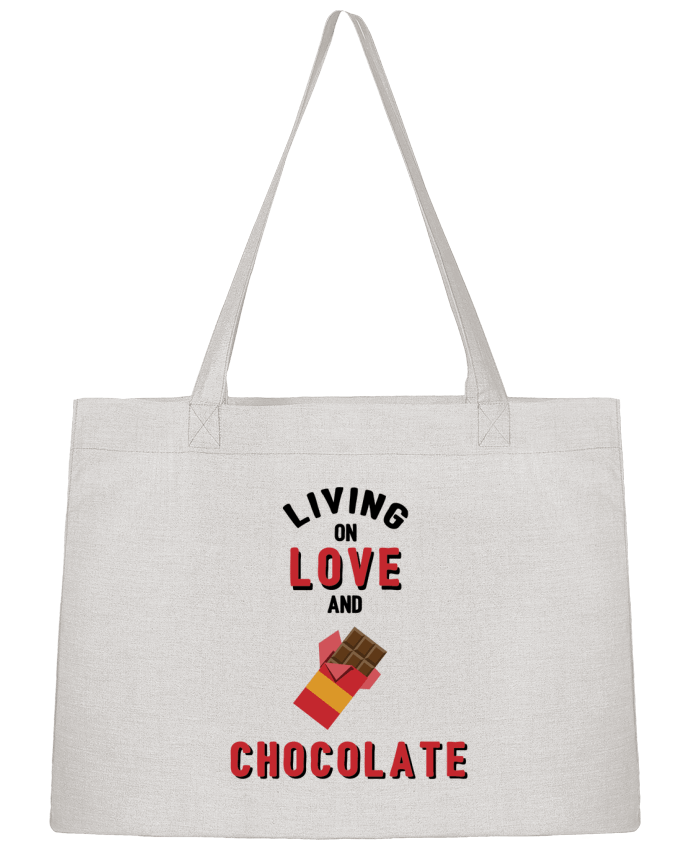 Shopping tote bag Stanley Stella Living on love and chocolate by tunetoo