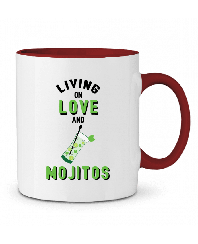 Mug bicolore Living on love and mojitos tunetoo