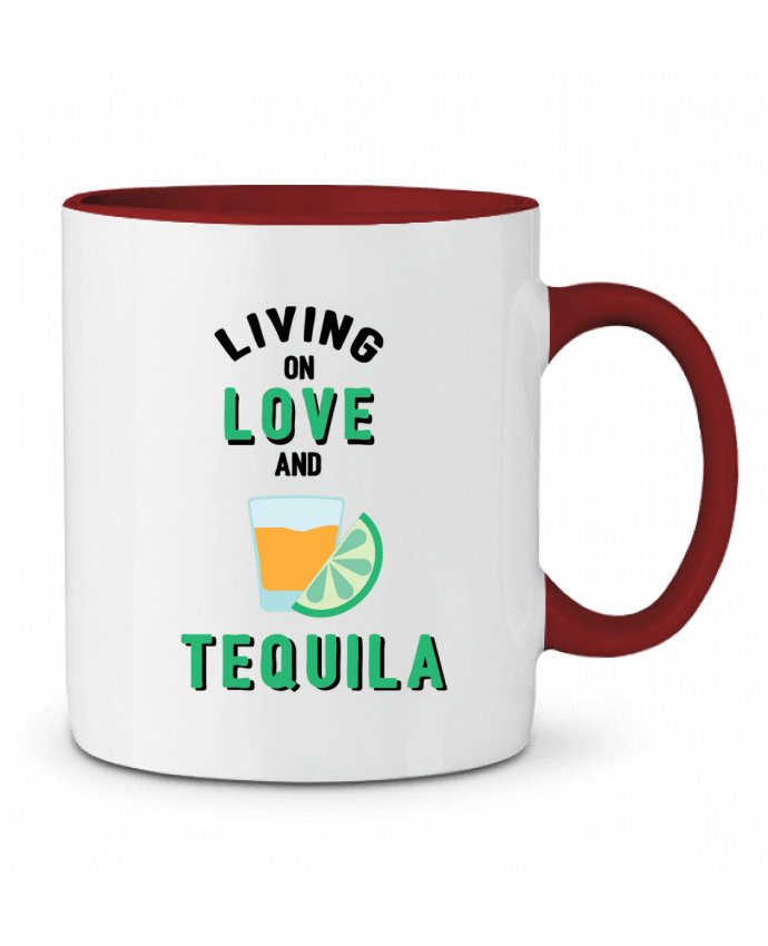 Mug bicolore Living on love and tequila tunetoo