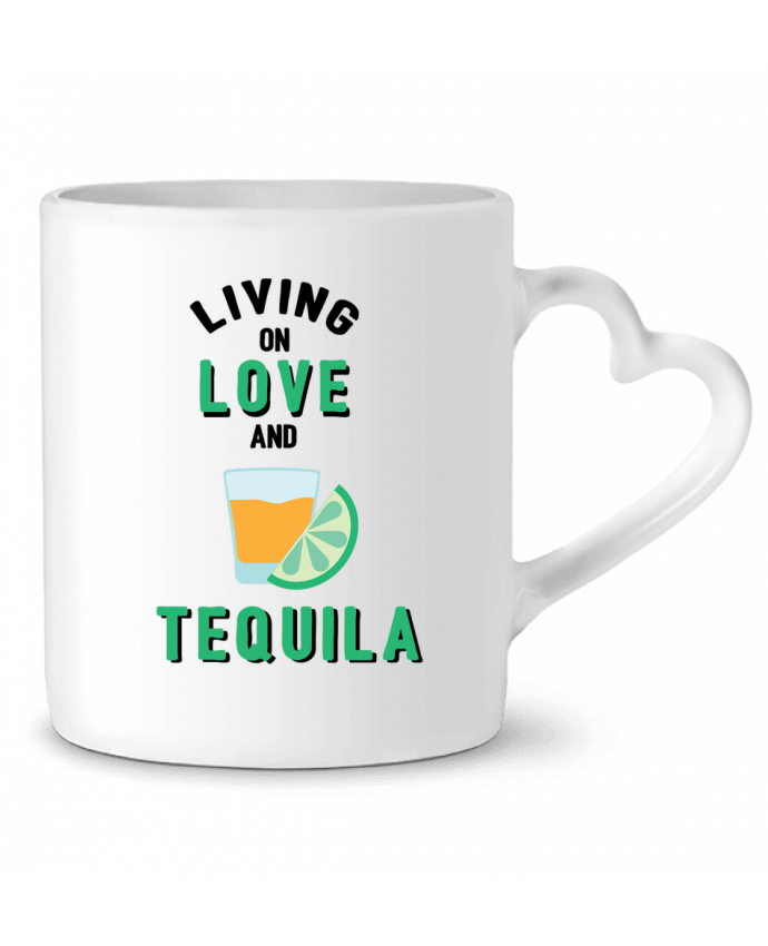 Mug coeur Living on love and tequila par tunetoo