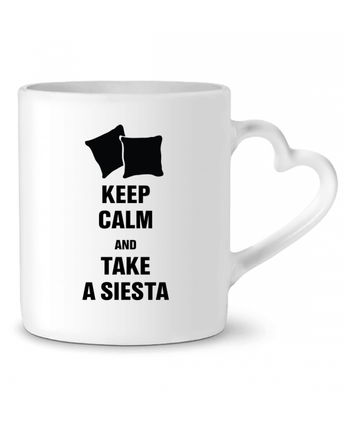 Mug coeur Keep calm and take a siesta par tunetoo