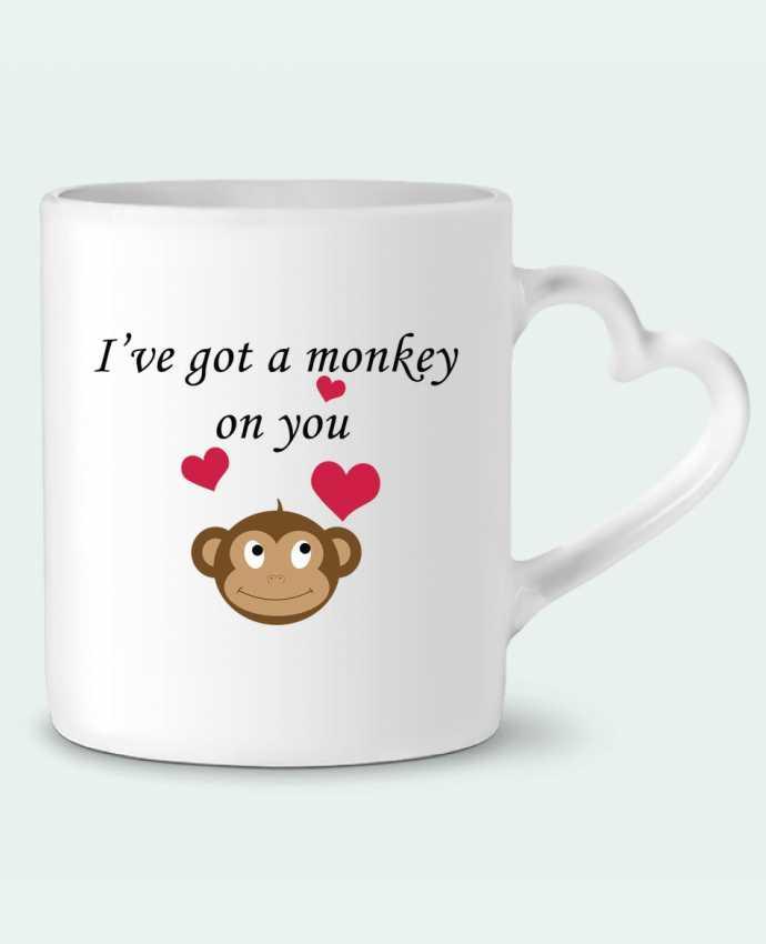Mug coeur I've got a monkey on you par tunetoo