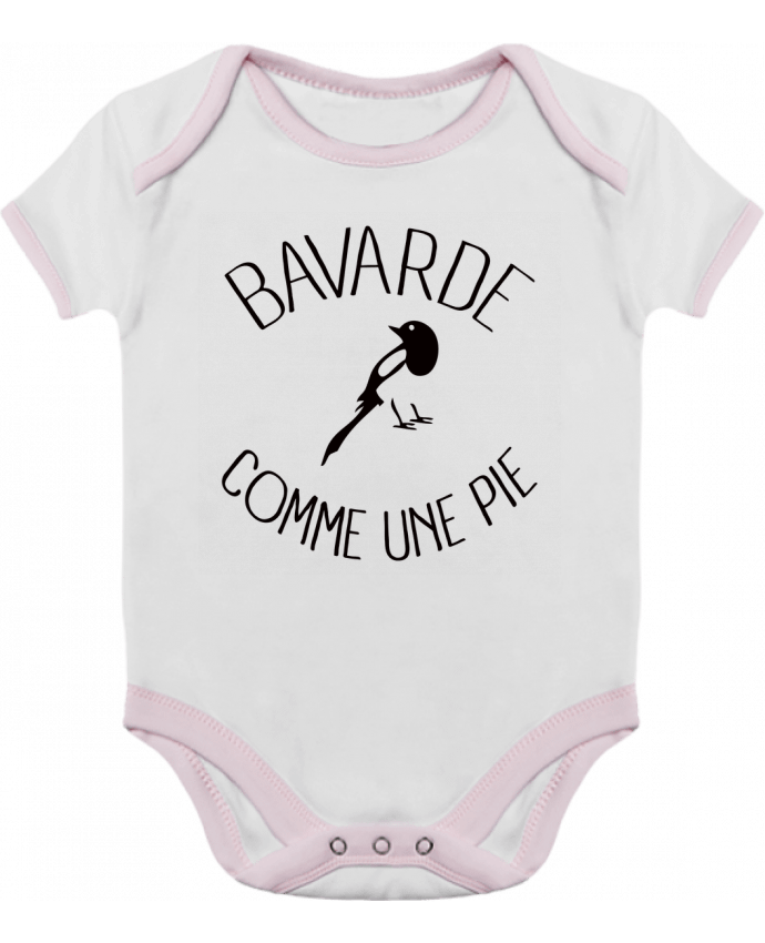 Body bébé manches contrastées Bavarde comme une Pie par Freeyourshirt.com