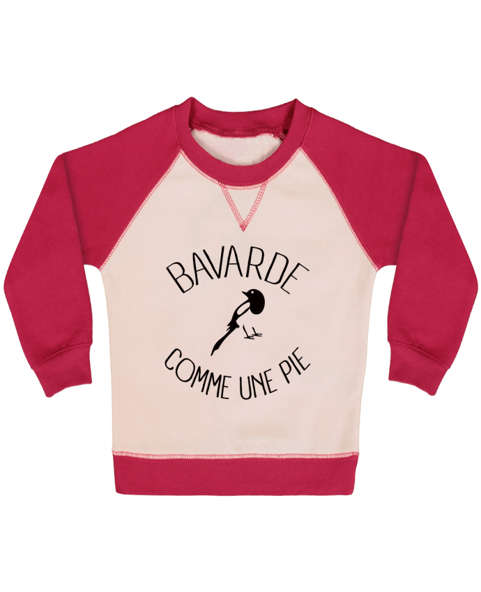 Sweatshirt Baby crew-neck sleeves contrast raglan Bavarde comme une Pie by Freeyourshirt.com