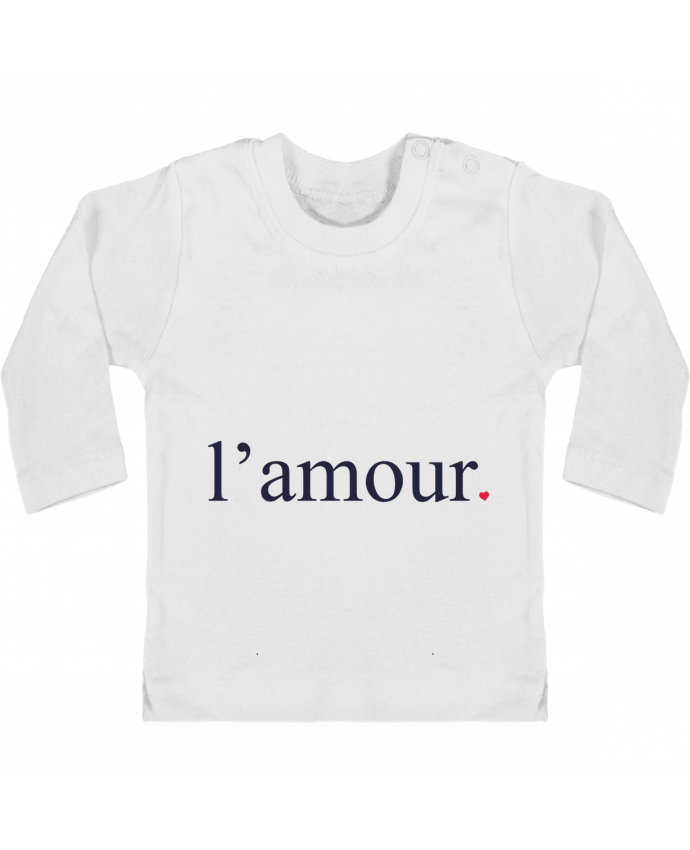 Baby T-shirt with press-studs long sleeve l'amour by Ruuud manches longues du designer Ruuud